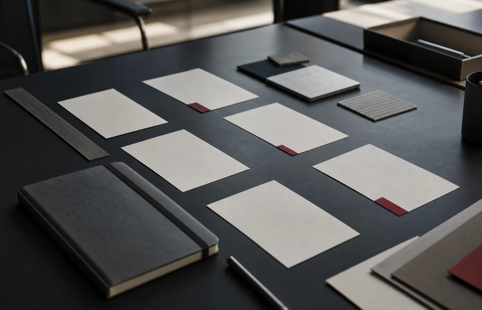 Cropped operating model review with documents and planning markers